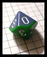 Dice : Dice - 10D - Chessex Half and Half Blue and Green with White Numerals - Ebay Oct 2009
